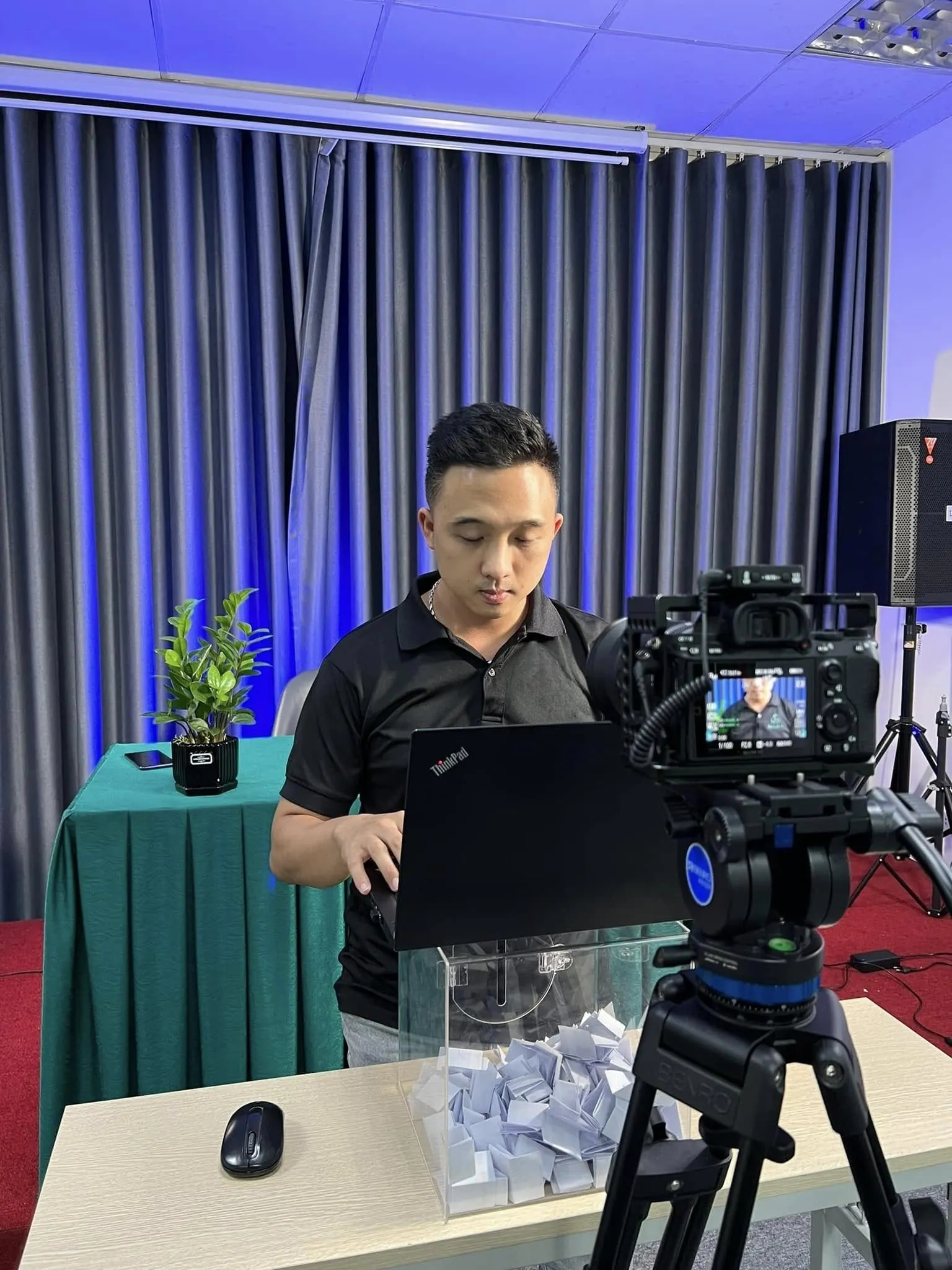 Filming a tutorial for trainees