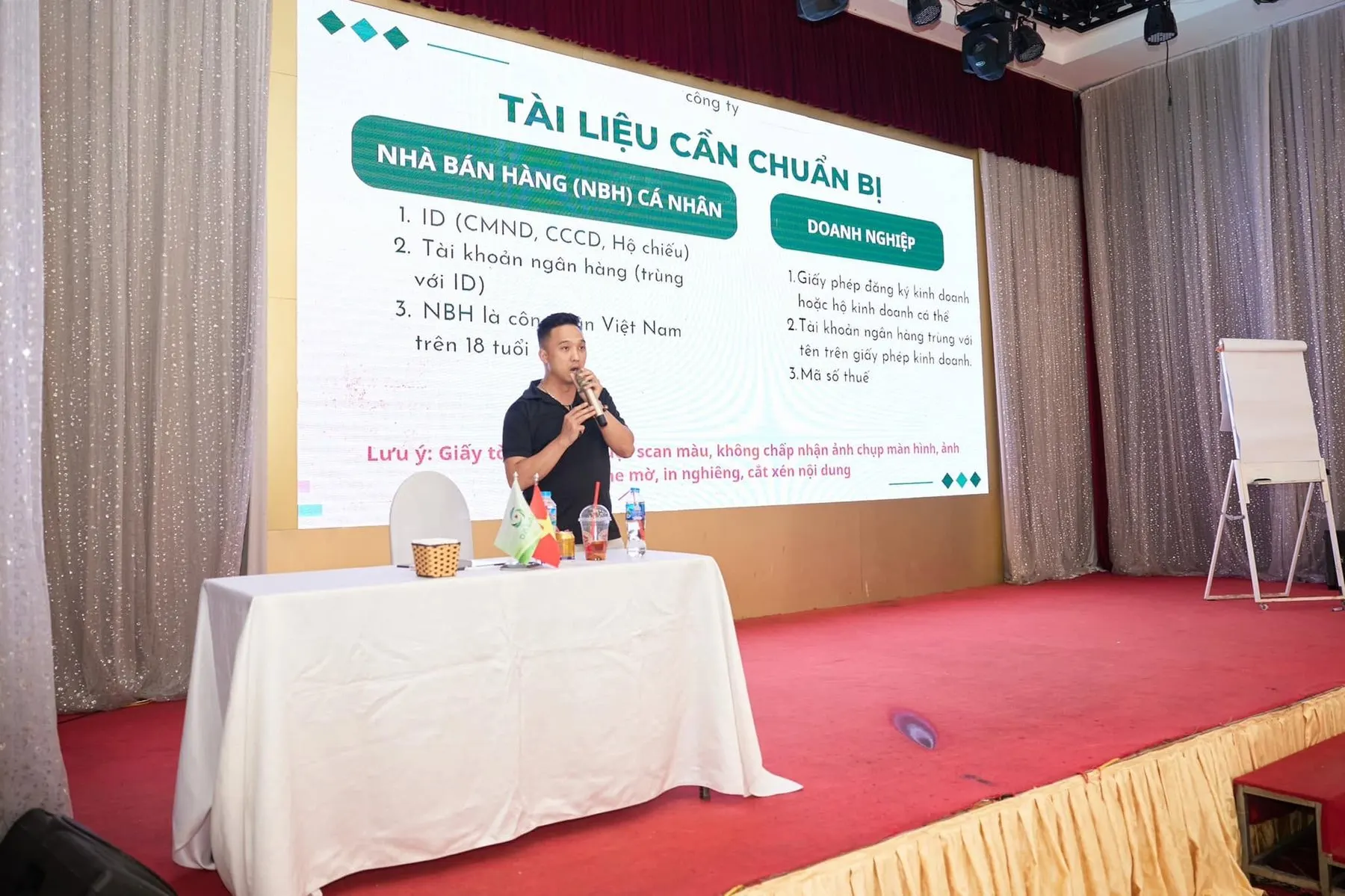 On stage at the Vinh City event